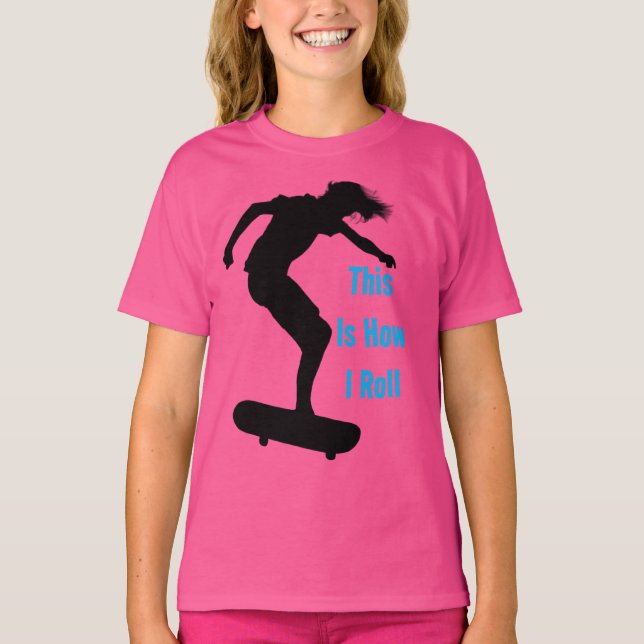 T-shirt Voici comment je roule, Skateboarders (Devant)