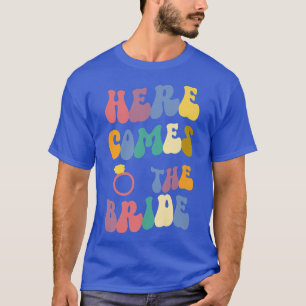 T-shirt Voici la mariée Anneau Rétro Enterrement de Vie de