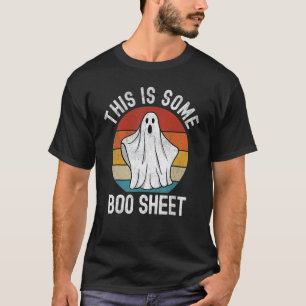 T-shirt Voici Le Costume D'Halloween Ghost Retro En Feuill