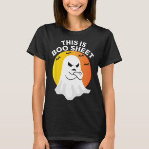 T-shirt Voici Le Costume D'Halloween Ghost Retro En Feuill