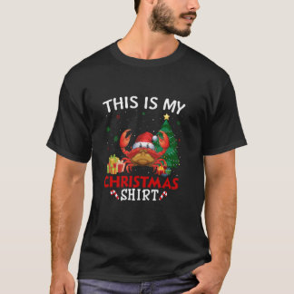 T-shirt Voici le pyjama de Noël de Mon Crabe Père Noël