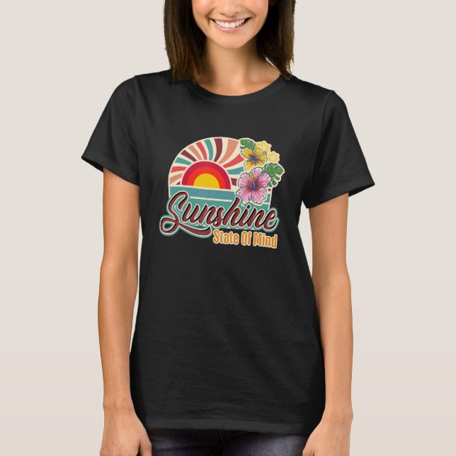 T-shirt Voici Le Soleil Sunshine État D'Esprit Floride (Devant)