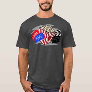 T-shirt Voici Ma Chemise De Film, Popcorn Lover, Nuit De F