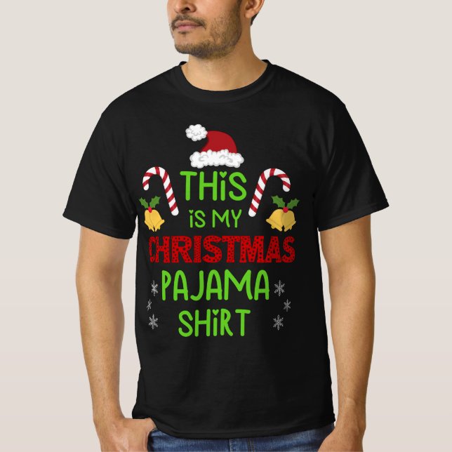 T-shirt Voici ma chemise de jama de Noël (Devant)