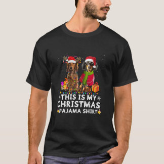 T-shirt Voici ma chemise de Noël en pyjama Dachshund Père