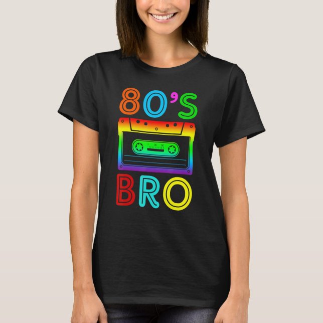 T-shirt Voici mes 80 ans Bro 80's Party Costume 80 femmes (Devant)