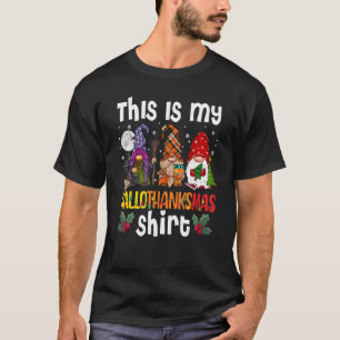 T-shirt Voici Mes Hallothanksmas Trois Gnomes Heureux Holi