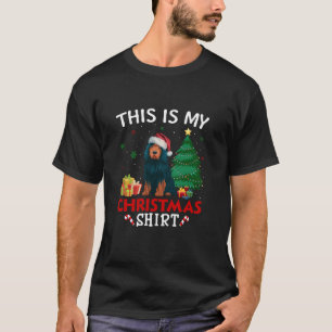 T-shirt Voici mon chien d'eau portugais Santa Hat Christma