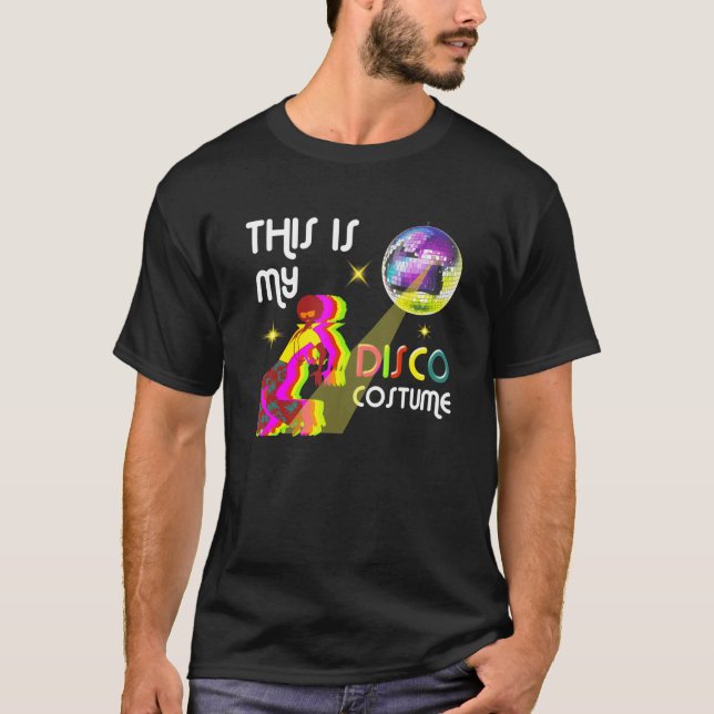 T-shirt Voici Mon Costume Disco 1970 Funky Party les année (Devant)