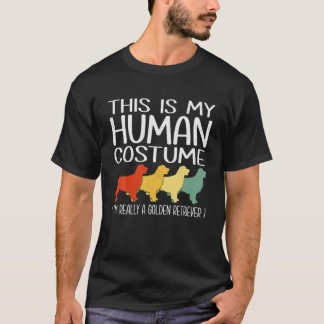 T-shirt Voici Mon Costume Humain Golden Retriever Lover Pe