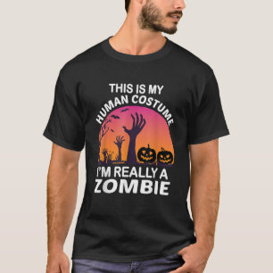 T-shirt Voici mon costume humain Je suis vraiment un Hallo