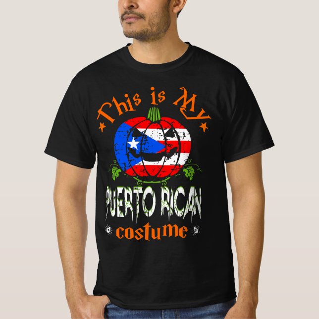 T-shirt Voici Mon Costume Portoricain Halloween (Devant)