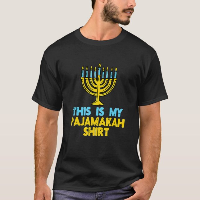 T-shirt Voici Mon Pajamakah Menorah Hanoukka Jewish Chan (Devant)