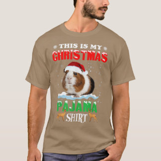 T-shirt Voici Mon Pyjama de Noël Chemise Guinée Pig Chris