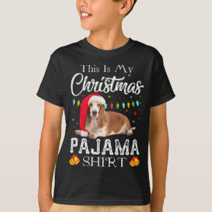 T-shirt Voici mon pyjama de Noël Père Noël Basset Hound Gi