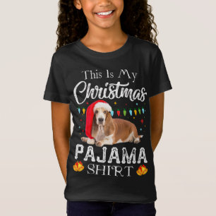 T-Shirt Voici mon pyjama de Noël Père Noël Basset Hound Gi