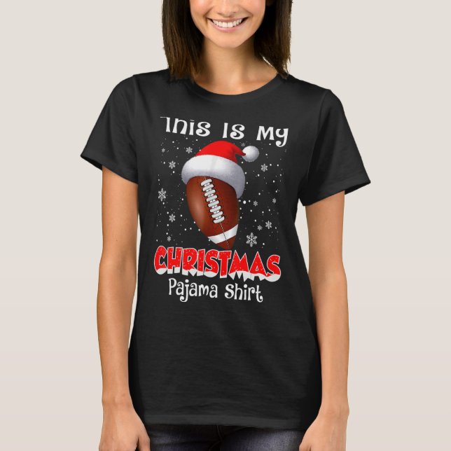 T-shirt Voici Mon Pyjama De Noël Pour Le Football (Devant)