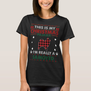 T-shirt Voici Mon Pyjama de Noël Samoyed Dog Propriétaire