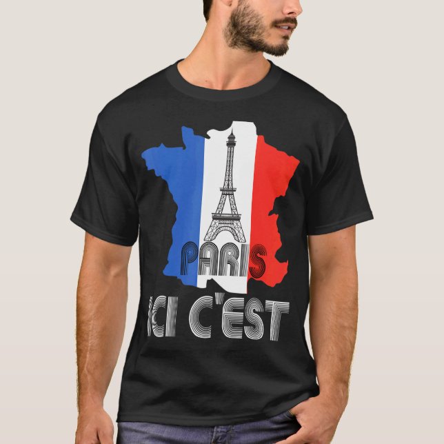 T-shirt Voici Paris Ici Cest Paris Bienvenue 2024 À City (Devant)