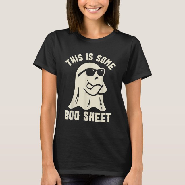 T-shirt Voici Un Costume Fantôme Halloween En Feuille De B (Devant)
