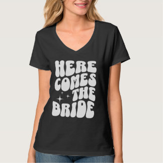 T-shirt Voici venir la mariée Groovy Bach Rétro Bacheloret