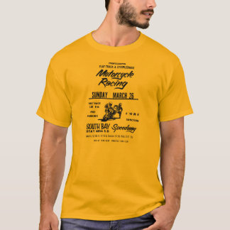 T-shirt voie des années 1970 et affiche plates de moto de