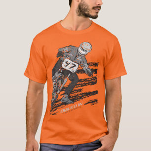 T-shirt Voie plate emballant la chemise de moto