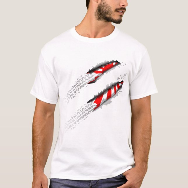 T-shirt Voies de pneu (vêtements de couleur claire) (Devant)