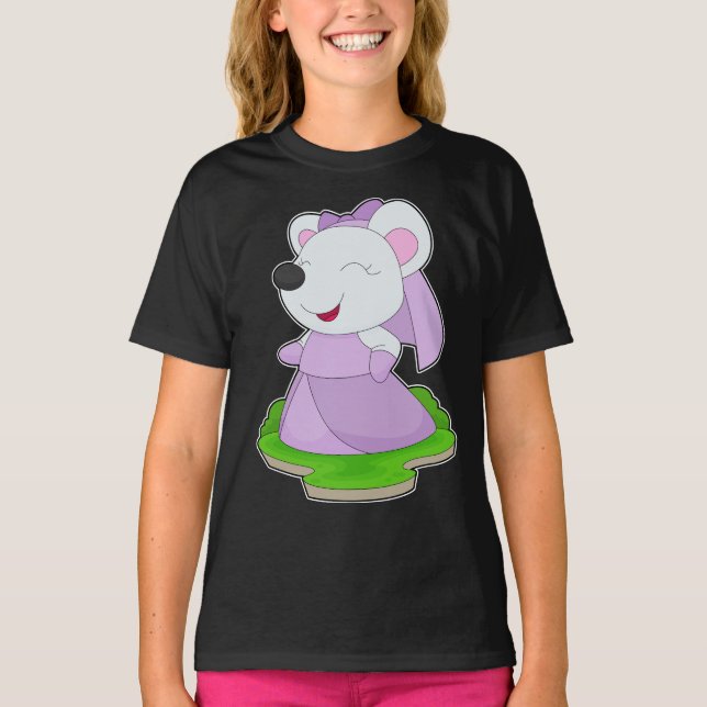 T-shirt Voile de mariée mariée souris (Devant)