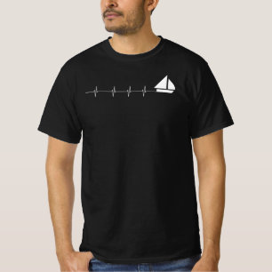 T-shirt Voile Heartbeat Funny Sailboat