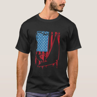 T-shirt Voile USA patriotique drapeau d'Amérique vintage s