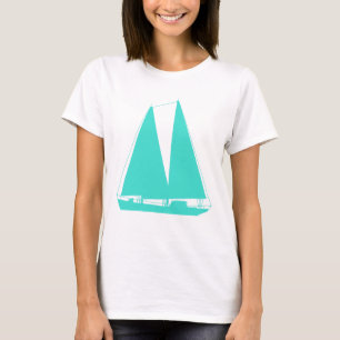 T-shirt Voilier nautique de turquoise