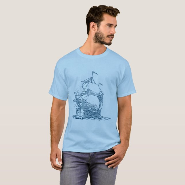 T-shirt Voilier - Ocean Green (Devant entier)