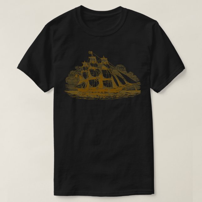 T-shirt Voilier, Version Sepia (Design devant)