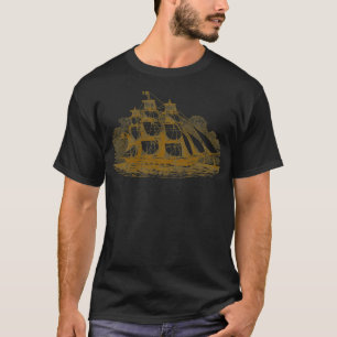 T-shirt Voilier, Version Sepia
