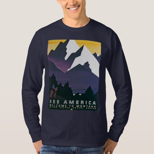 T-shirt Voir l'accueil de ~ de l'Amérique au Montana (Devant)