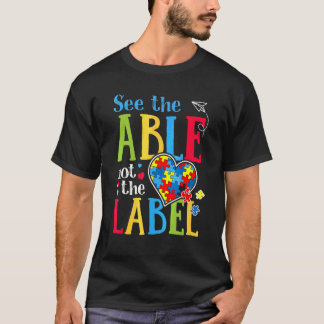 T-shirt Voir les capables et non l'étiquette Puzzle Autism