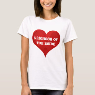 T-shirt Voisin de la mariée Red Heart Mariage nuptiale