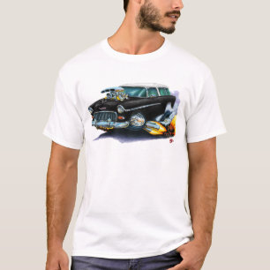 T-shirt Voiture 1955 de noir de nomade de Chevy