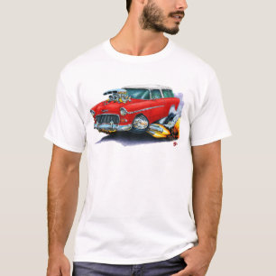 T-shirt Voiture 1955 de rouge de nomade de Chevy