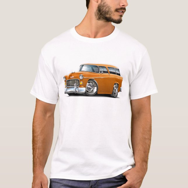 T-shirt Voiture 1955 d'orange de nomade de Chevy (Devant)