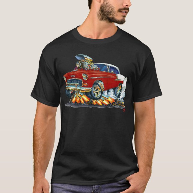 T-shirt Voiture 1955 marron de Chevy Belair (Devant)