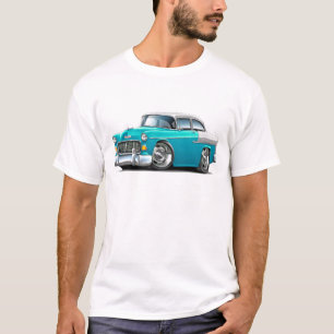T-shirt Voiture 1955 Turquoise-Blanche de Chevy Belair