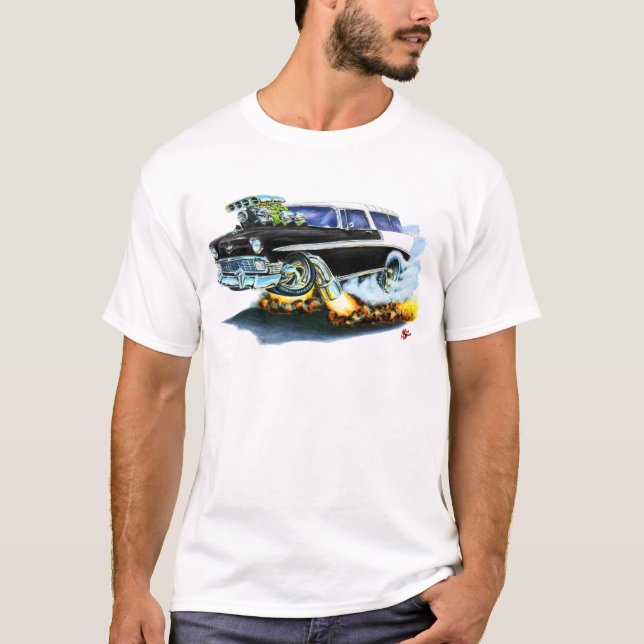 T-shirt Voiture 1956 de noir de nomade de Chevy (Devant)
