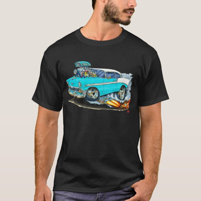 T-shirt Voiture 1956 de turquoise de Chevy 150-210 (Devant)