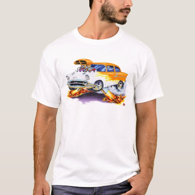 T-shirt Voiture 1957 de flammes de Chevy 150-210 (Devant)
