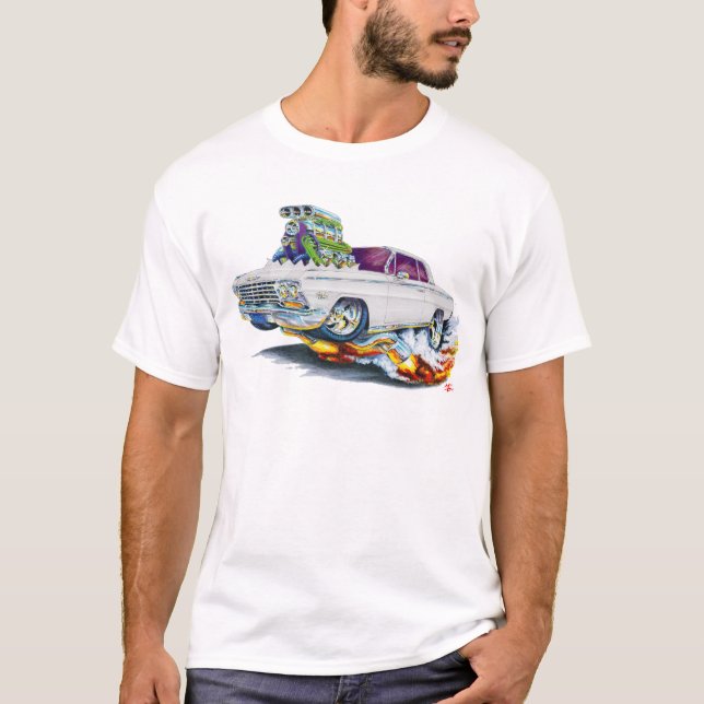 T-shirt Voiture 1962-63 de blanc d'impala (Devant)