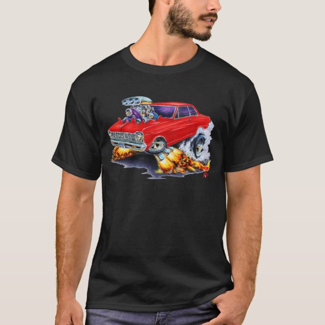 T-shirt Voiture 1962-65 de rouge de nova (Devant)