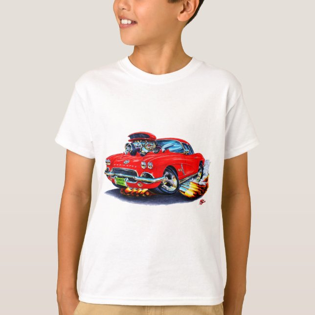 T-shirt Voiture 1962 de rouge de Corvette (Devant)