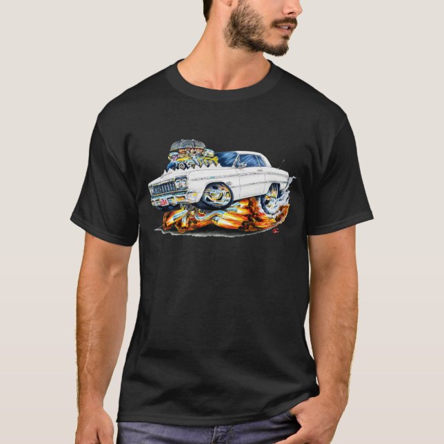 T-shirt Voiture 1964 de blanc d'impala (Devant)